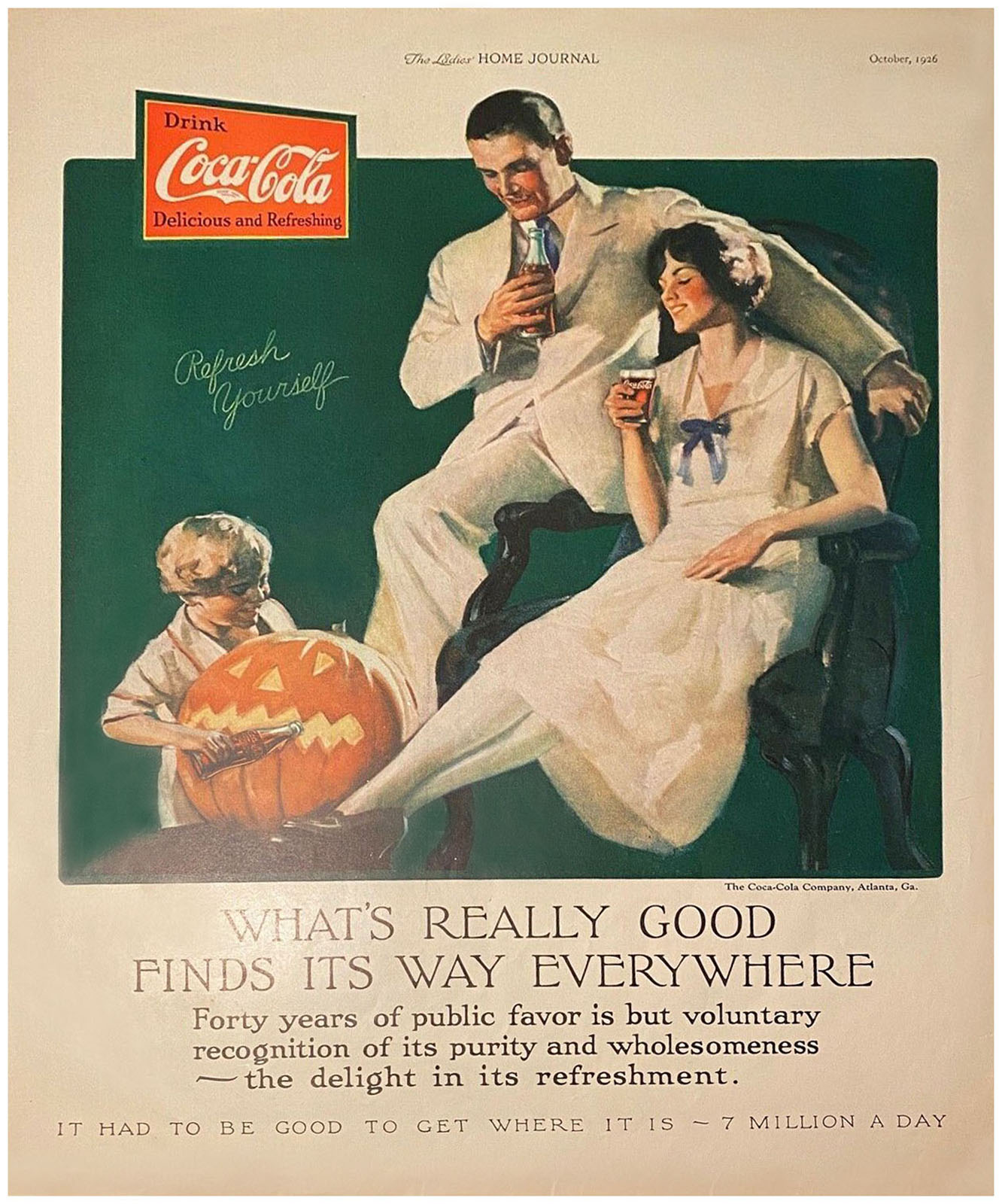 1926 Ladies Home Journal - Coke Ad Halloween Family