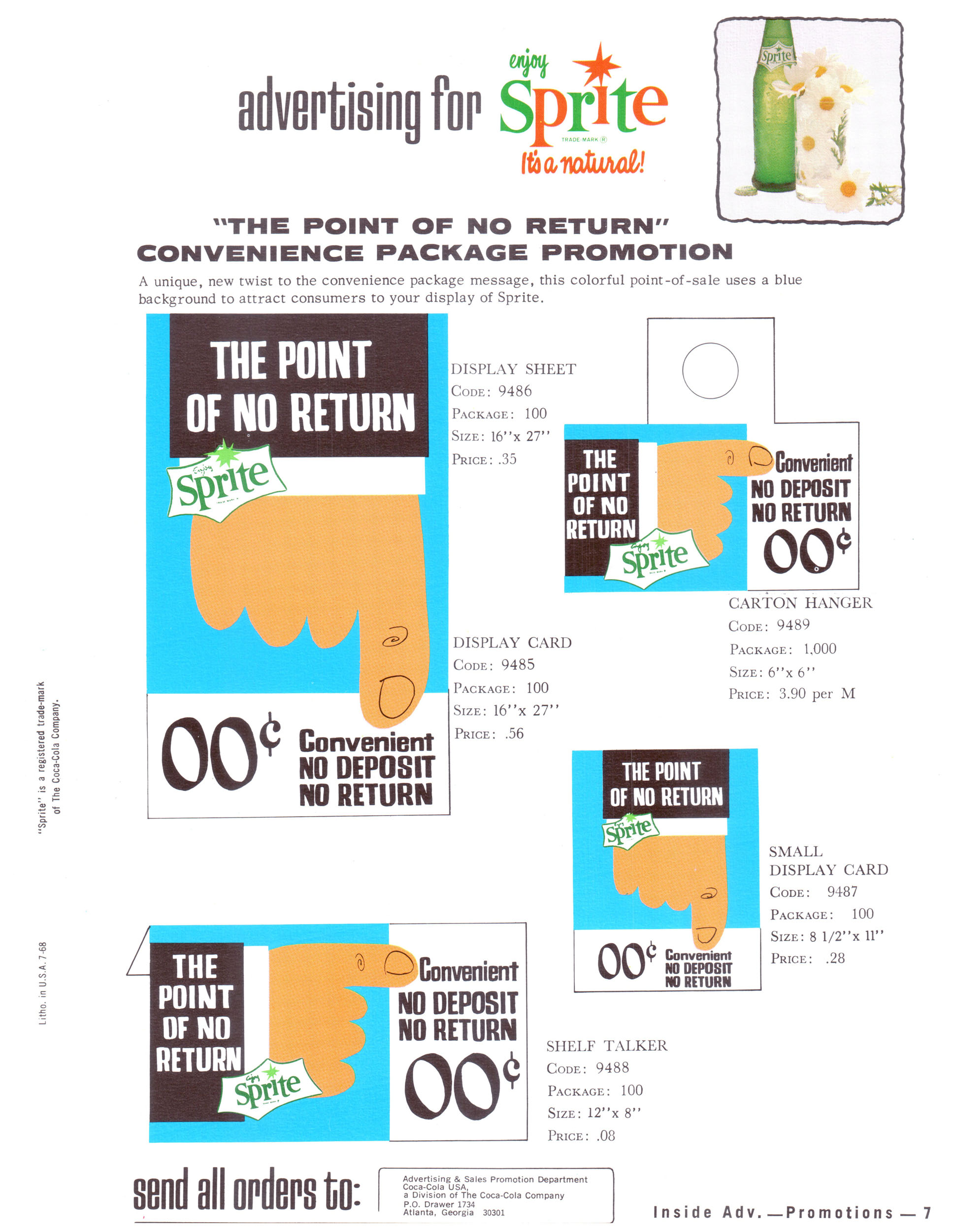 1968 The Point of No Return New Convenience Package Promotion