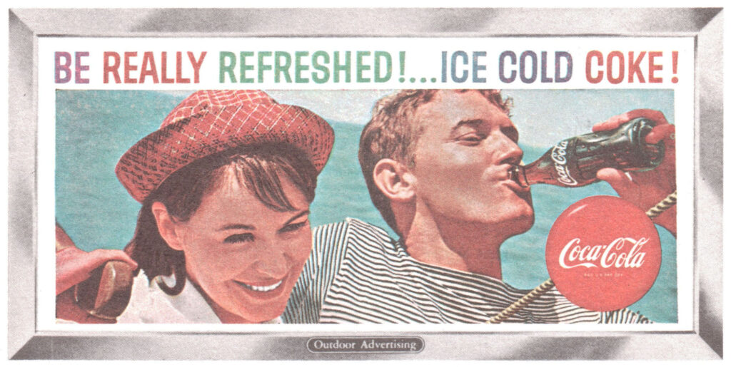 1959 Coca-Cola Poster Billboard - Be Really Refreshed! Ice Cold Coke!